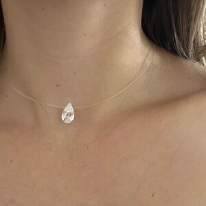 Elegant Diamanté Teardrop Necklace